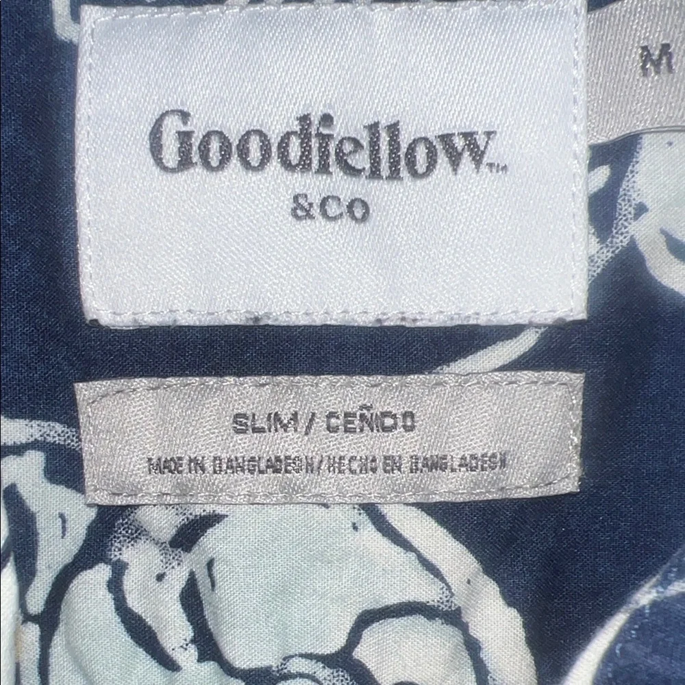 Goodfellow & Co Navy and White Shell Print Shirt - Picture 3 of 9